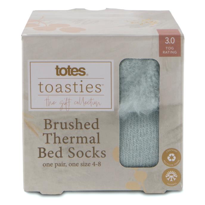 totes toasties Ladies Thermal Brushed Bed Sock Blue Extra Image 4